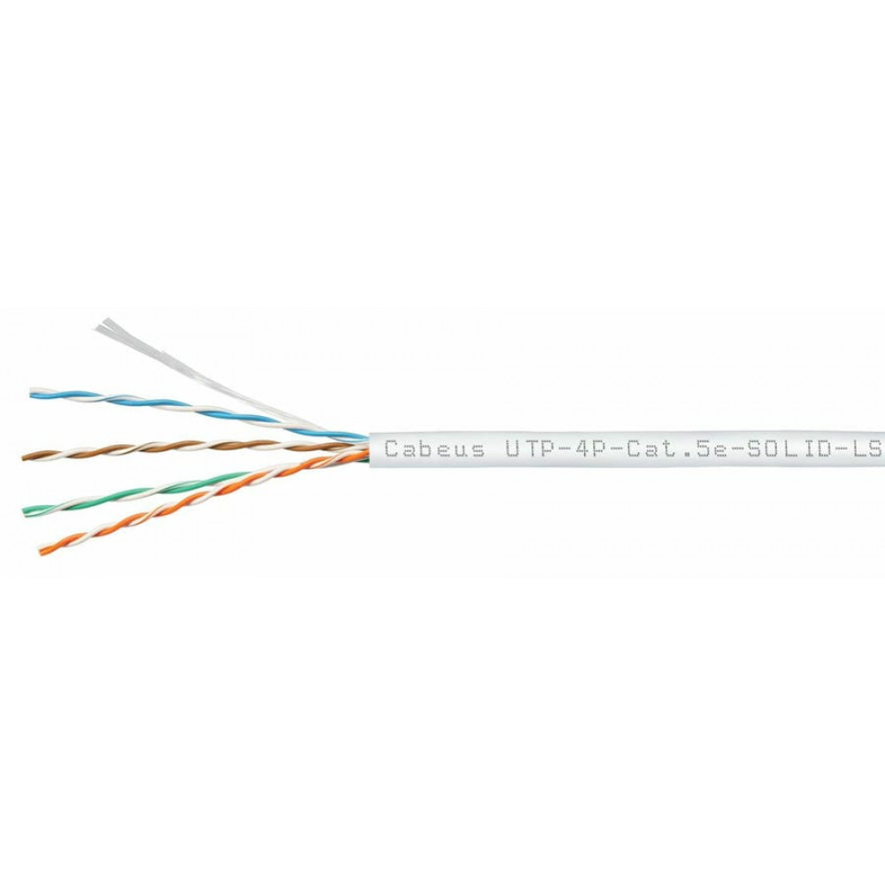 UTP-4P-Cat.5e-SOLID-LSZH-WH (9782c). Кабель «витая пара» (LAN) для структурированных систем связи. CABEUS