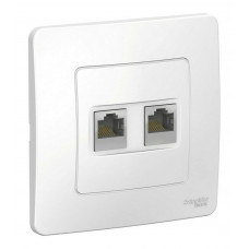 BLANCA розетка RJ45, 2-местная, кат. 5Е, скрытой установки, белый (BLNIS045451). Розетка компьютерная. Systeme Electric