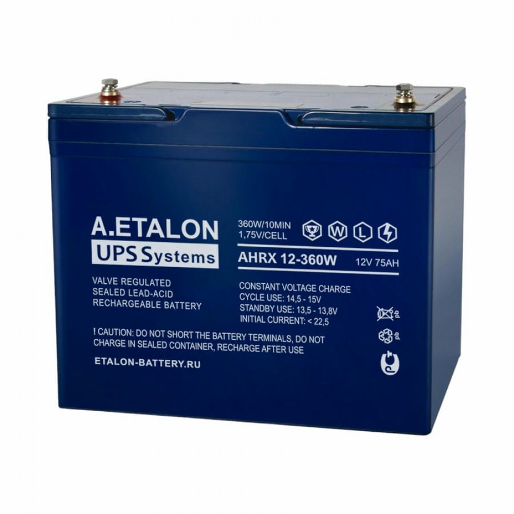 A.ETALON AHRX 12-360W (75). Аккумулятор герметичный свинцово-кислотный. ETALON
