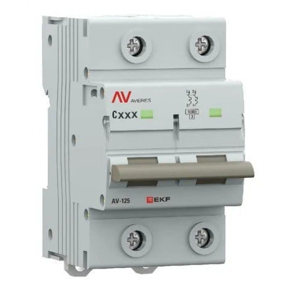 AV-125 2P 63A (C) 10kA AVERES (mcb125-2-63C-av). Автоматический выключатель. EKF