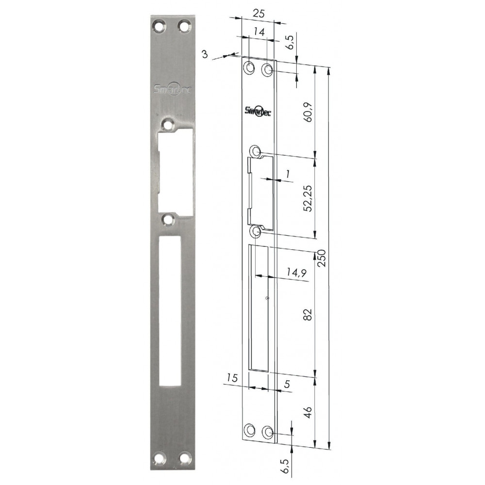 ST-SL502SP. Запорная планка длинная. Smartec