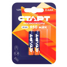 СТАРТ HR03 (AAA, 950mah), упак. 2 шт. БЛИСТЕР. Перезаряжаемые аккумуляторы. СТАРТ