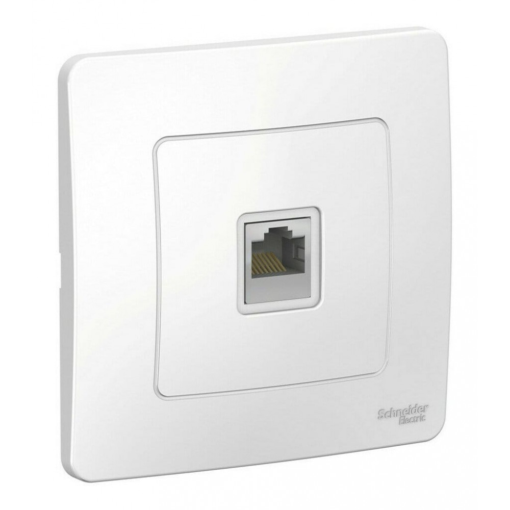 BLANCA розетка RJ45 1-местная, кат. 5Е, скрытой установки, белый (BLNIS045001). Розетка компьютерная. Systeme Electric