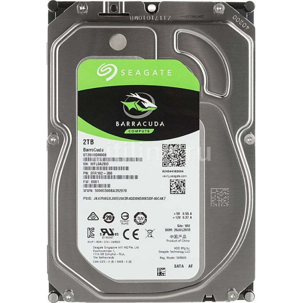 HDD 2000 GB (2 TB) SATA-III Barracuda (ST2000DM008). Жесткий диск (HDD) для видеонаблюдения. Seagate