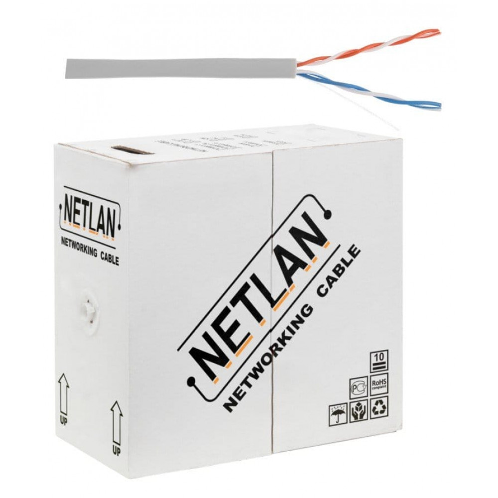 U/UTP 2pair, Cat5, In, PVC, CCA (CCA-UU002-5-PVC-GY) . Кабель «витая пара» (LAN) для структурированных систем связи. NETLAN