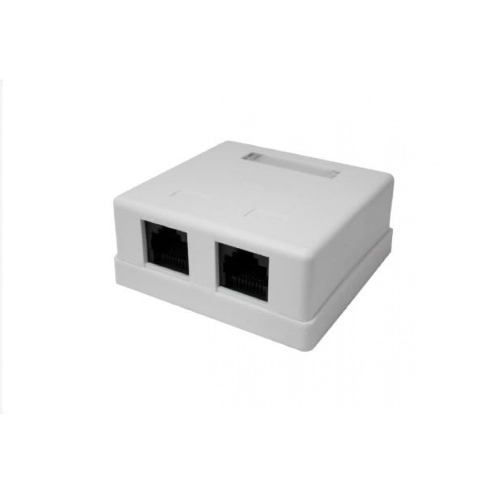 Компьютерная розетка 8P8C (RJ-45), UTP, Cat.6, 2 порта (10-0310-1). Компьютерная розетка. SUPRLAN