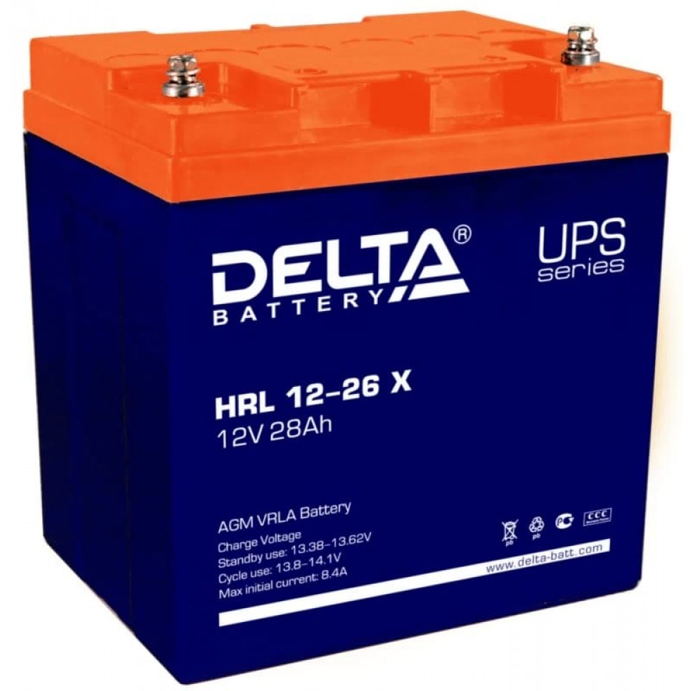 Delta HRL 12-26 X. Аккумулятор герметичный свинцово-кислотный. Delta