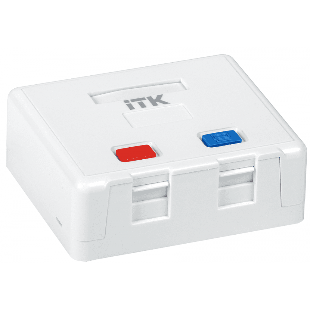 CS2-022. Корпус настенной розетки для 2 модулей Keystone Jack. ITK