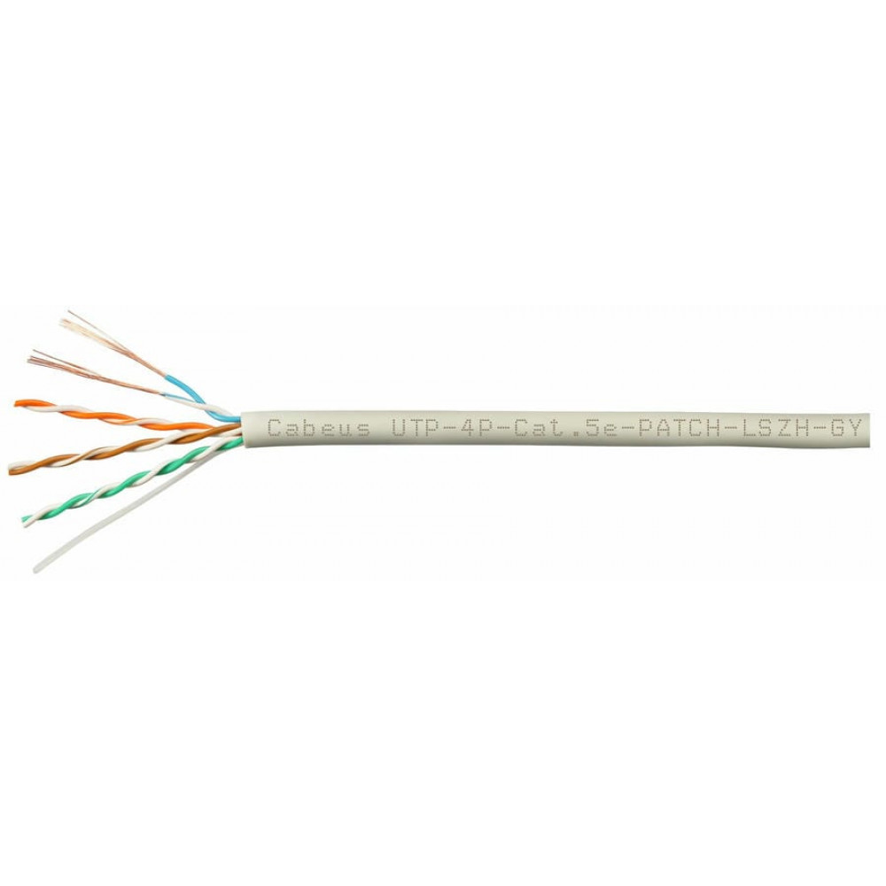 UTP-4P-Cat.5e-SOLID-LSZH-GY-LIGHT-100 (9996c-5). Кабель «витая пара» (LAN) для структурированных систем связи. CABEUS