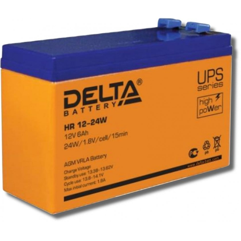 Delta HR 12-24 W. Аккумулятор герметичный свинцово-кислотный. Delta