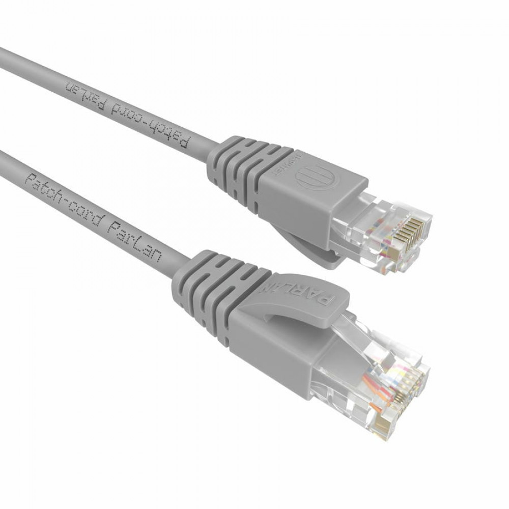 Patch-cord ParLan U/UTP Cat 5e PVC 4х2х0,60 Flex RJ45-RJ45 GY 5m. Патч-корд UTP. Паритет