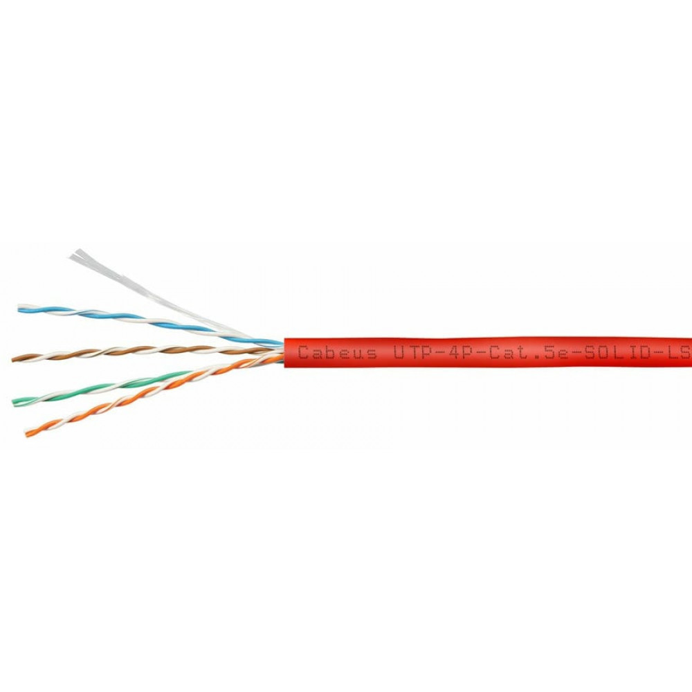 UTP-4P-Cat.5e-SOLID-LSZH-RD (9778c). Кабель «витая пара» (LAN) для структурированных систем связи. CABEUS