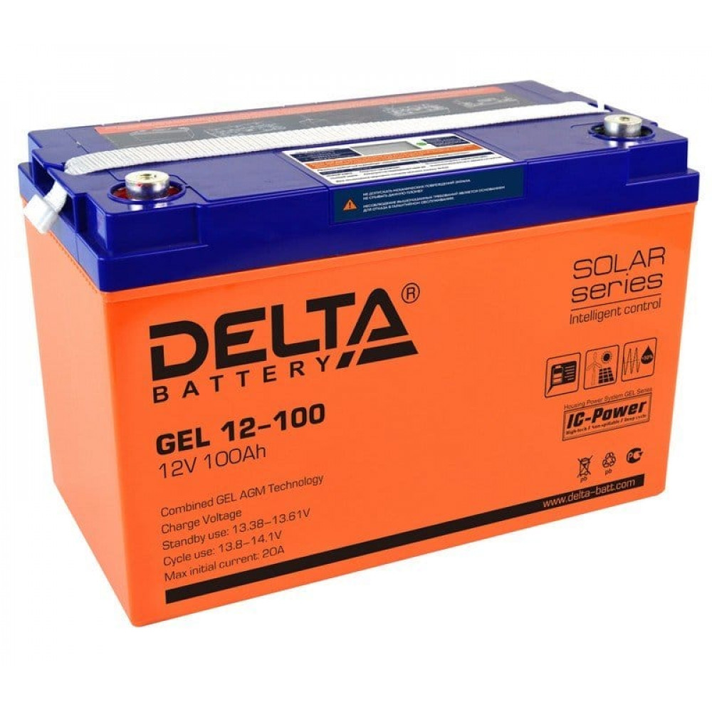 Delta GEL 12-100. Аккумулятор герметичный свинцово-кислотный. Delta
