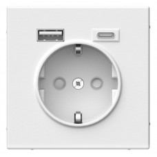 ArtGallery розетка 1-местная с USB тип-A+C, скрытой установки, механизм, белый (GAL000132). Розетка с USB. Systeme Electric