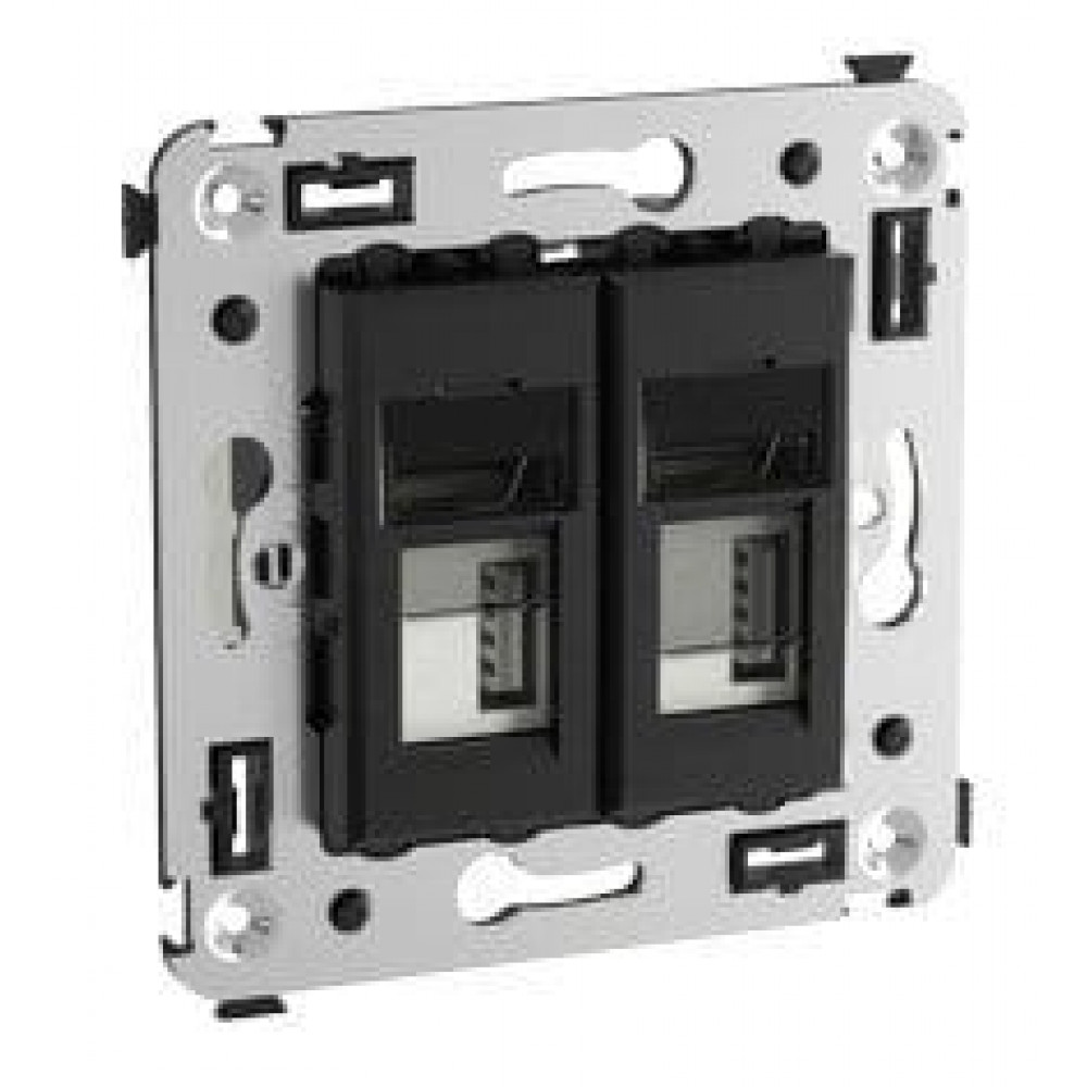 Розетка USB в стену Avanti черный квадрат (4402543). Розетка USB. ДКС