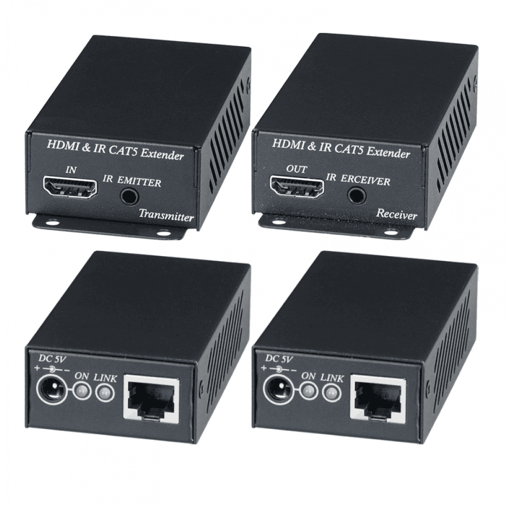 HE02EI. Комплект для передачи HDMI-сигнала с ИК-повторителем. SC&T