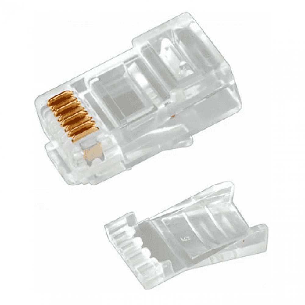 Разъем RJ-45(8P8C) под витую пару, UTP, CAT 6, с вставкой REXANT (05-1031). Разъем RJ-45. Rexant