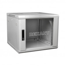 Настенный шкаф 19 6U 600х600х368, дверь сплошное стекло, серый, RAL 7035 REXANT (04-0666-111). Шкаф телекоммуникационный 19 настенный 6U. Rexant