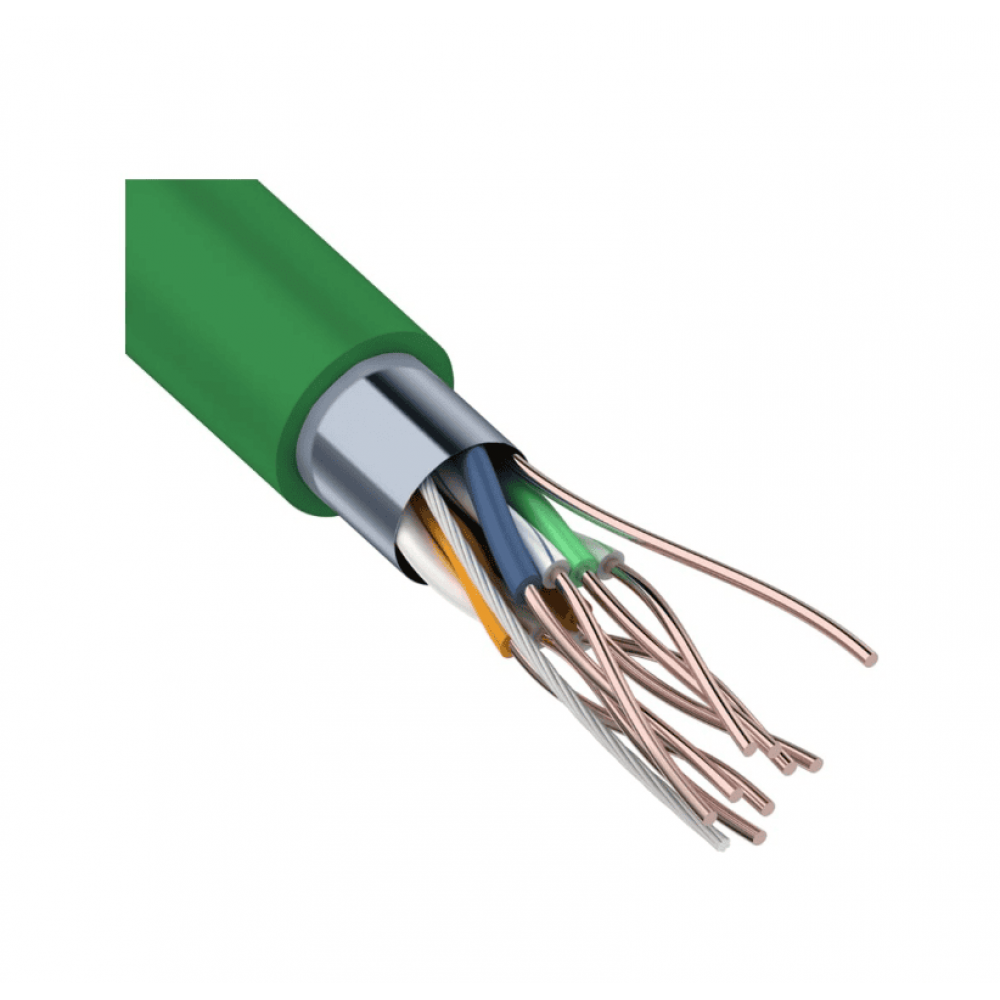 F/UTP, CAT 5e, нг(А)-LSLTx, 4х2х0,52мм, 24AWG, INDOOR, SOLID, зеленый, 305м REXANT (01-0161). Кабель «витая пара» (LAN) для структурированных систем связи. Rexant