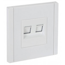 FORTE&PIANO Розетка двойная RJ11+RJ45 кат.5E FP235 скрытой установки белый (FP-KT20-O-1-K01). Розетка двойная RJ11 + RJ45 (cat.5e) серии FORTE&PIANO. IEK