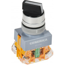 Переключатель D7-11х2 на 2 положения 1NC+1NO черный GENERICA (BSW50-11х2-3-21-2-K02-G). Переключатель. IEK