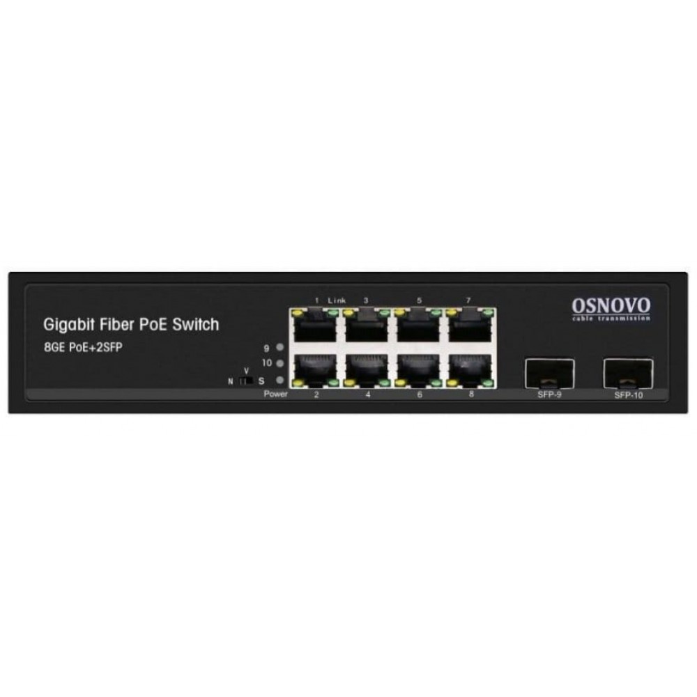SW-80802(150W). Промышленный PoE коммутатор Gigabit Ethernet на 10 портов. OSNOVO