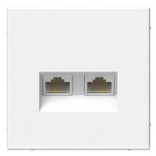 ArtGallery розетка двойная RJ45, кат. 6A, скрытой установки, механизм, белый (GAL000188). Розетка компьютерная. Systeme Electric