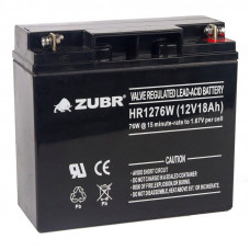 ZUBR HR 1276W (12V, 18Ah). Аккумулятор герметичный свинцово-кислотный. ZUBR