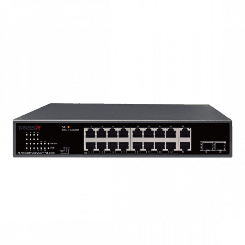 TR-NS14202S-185-16POE. Коммутатор с PoE. Trassir