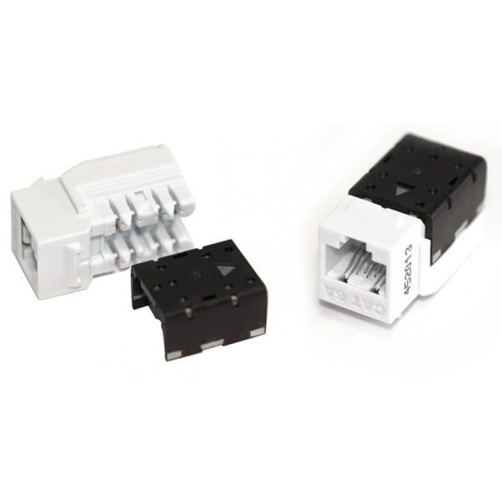 KJNE-8P8C-C6A-90-WH. Вставка Keystone Jack RJ-45. Hyperline