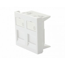 16H-45-03WT. Вставка 45х45 (Mosaic) для 2 модулей формата Keystone Jack. Eurolan