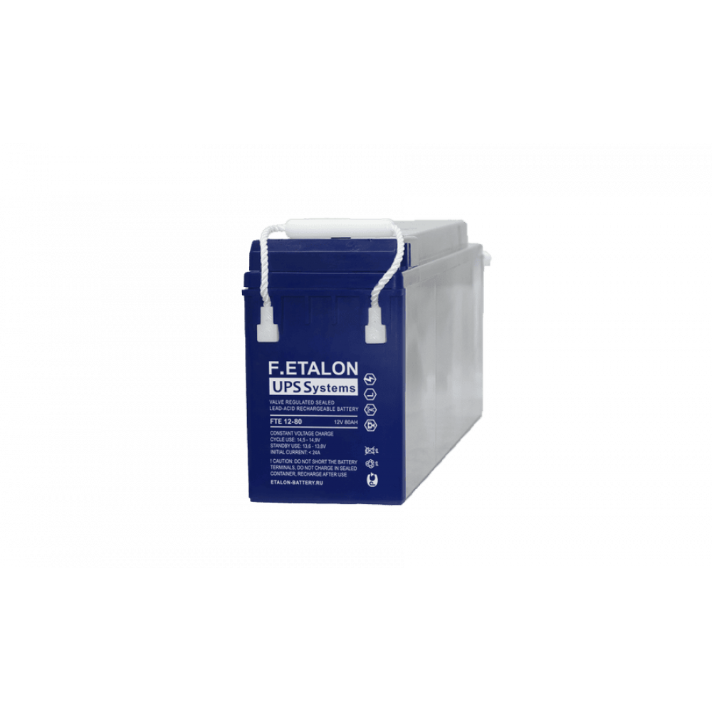F.ETALON FTE 12-80. Аккумулятор герметичный свинцово-кислотный. ETALON