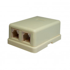 Розетка настенная RJ-11, 6P4C, 2 порта (10-0306). Телефонная розетка. SUPRLAN