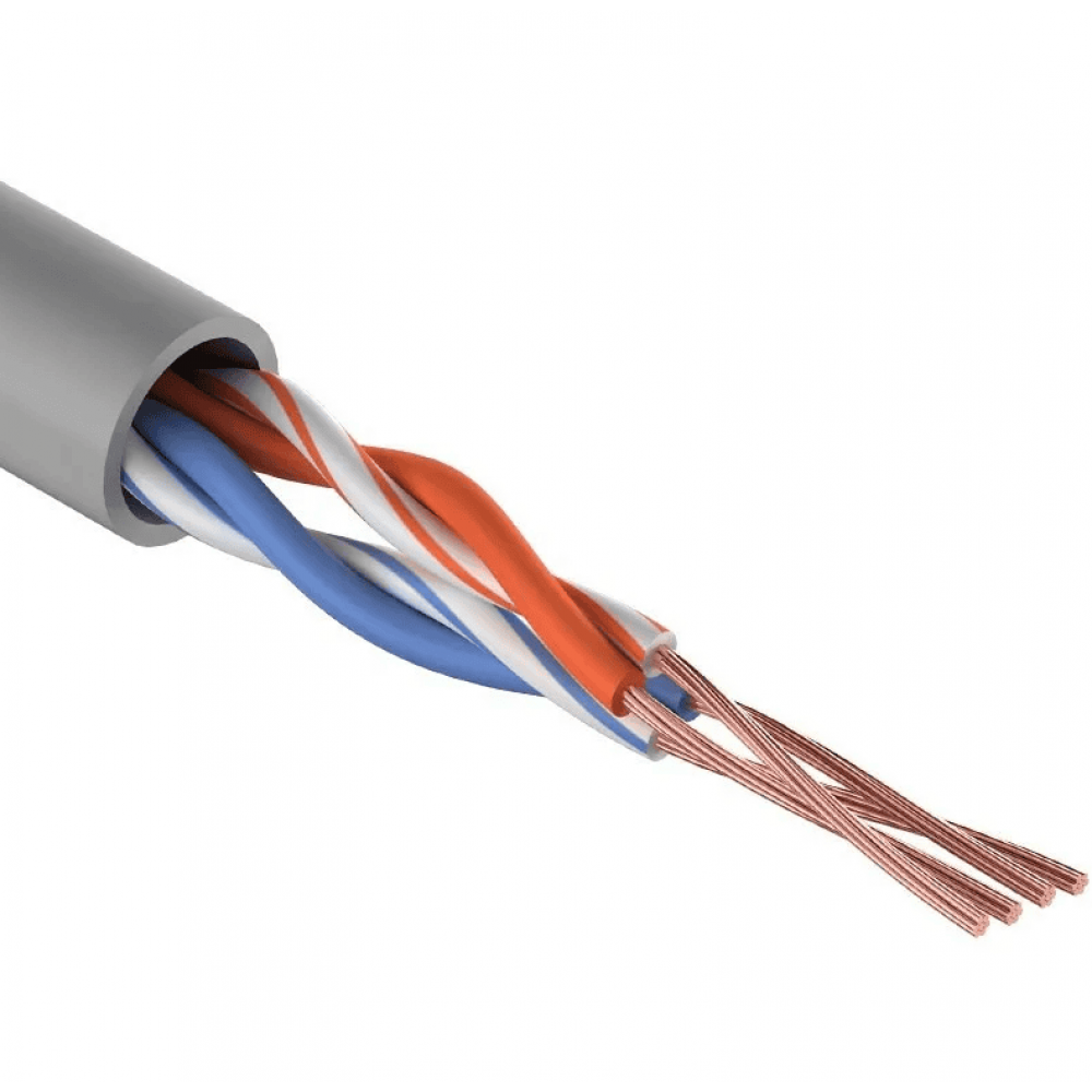 U/UTP, CAT 5e, PVC, 2PR, 24AWG, INDOOR, STRANDED, серый, 305м REXANT (01-0026). Кабель «витая пара» (LAN) для структурированных систем связи. Rexant