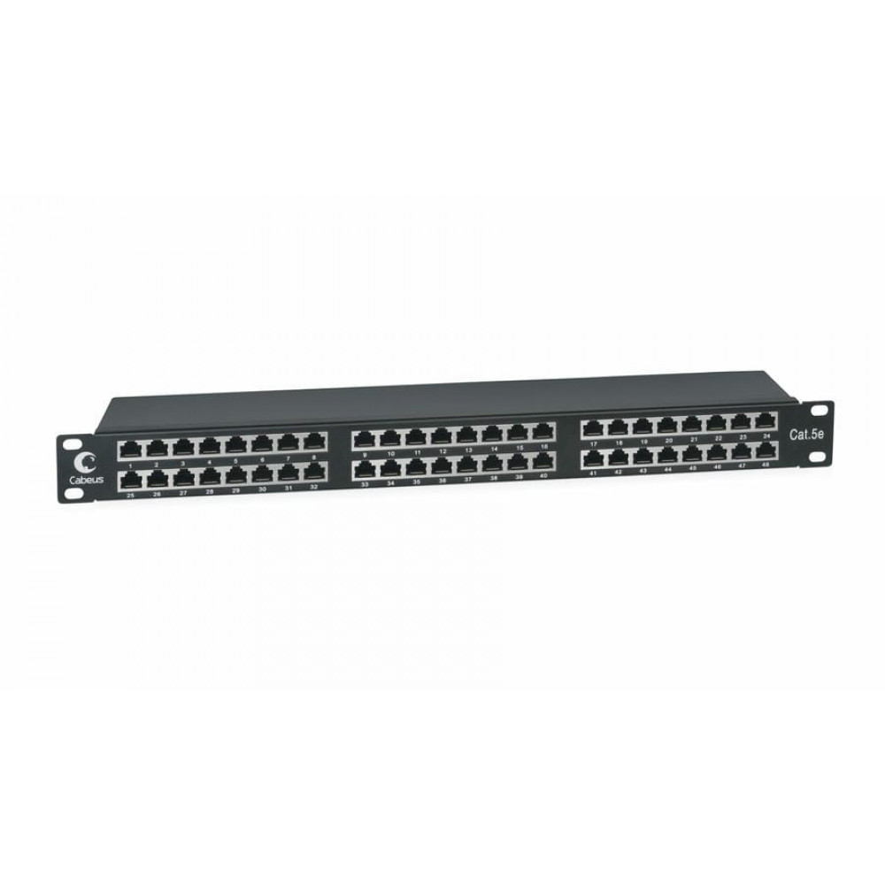 PLHD-48-Cat.5e-SH-Dual IDC-1U (8890c). Патч-панель 19. CABEUS