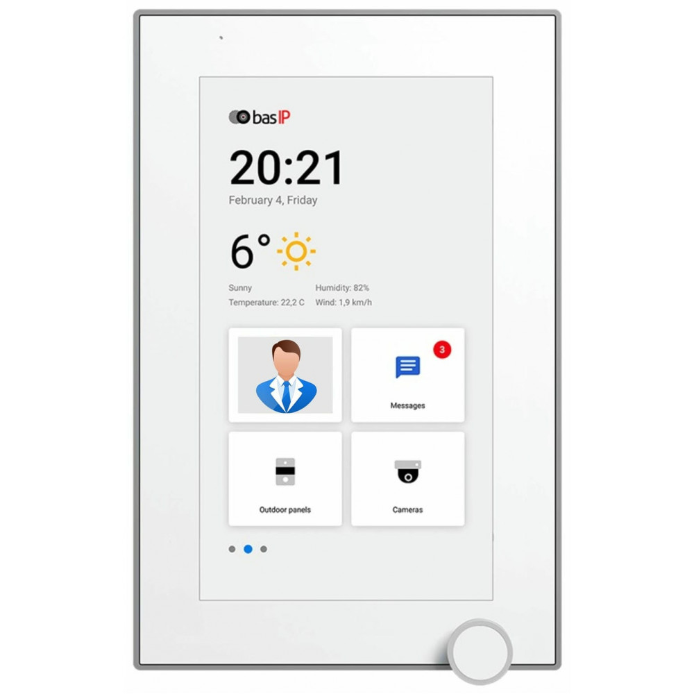 AZ-07L WHITE. Монитор IP-видеодомофона цветной. BAS-IP