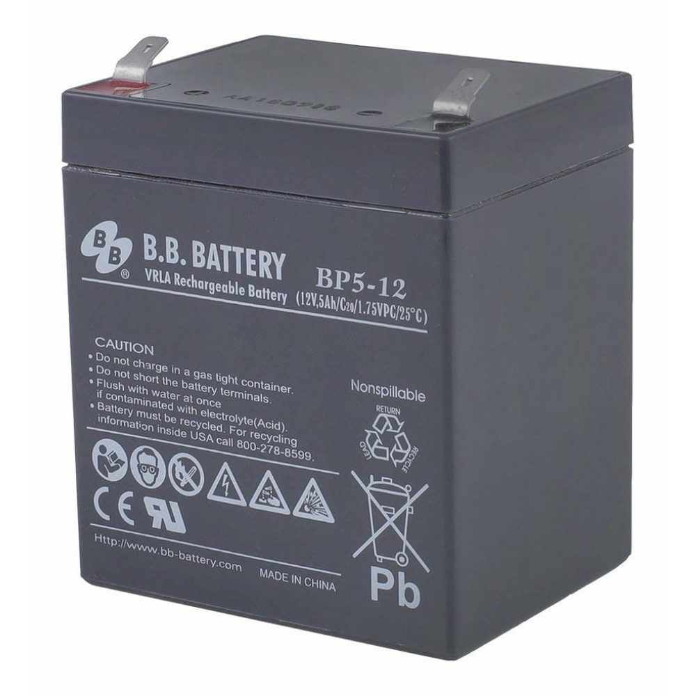 B.B. Battery BP 5-12. Аккумулятор герметичный свинцово-кислотный. B.B. Battery