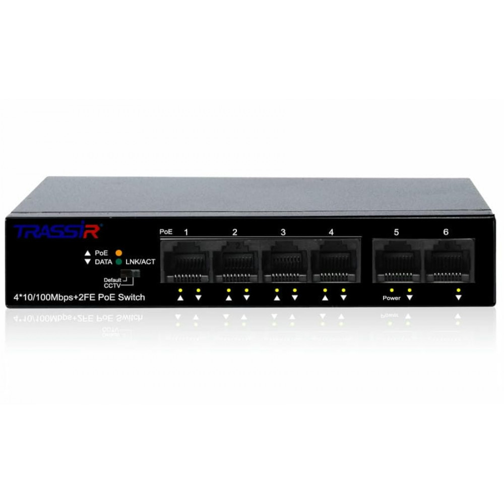 TR-NS1106-60-4POE. Коммутатор с PoE. Trassir