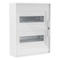 Щиток настенный с дверцей 24 модуля белый FRAME с 4 шинами PEN (F24W1WT). Щиток настенный. ДКС