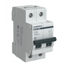 GENERICA ВА47-29М 2P C 25А 4,5кА (MVA21-2-025-C-G). Автоматический выключатель. IEK