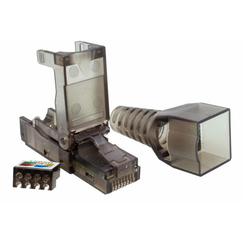 Коннектор 8P8C UTP 6A (RJ-45) безынструментальный (10-0239). Разъем RJ-45. SUPRLAN