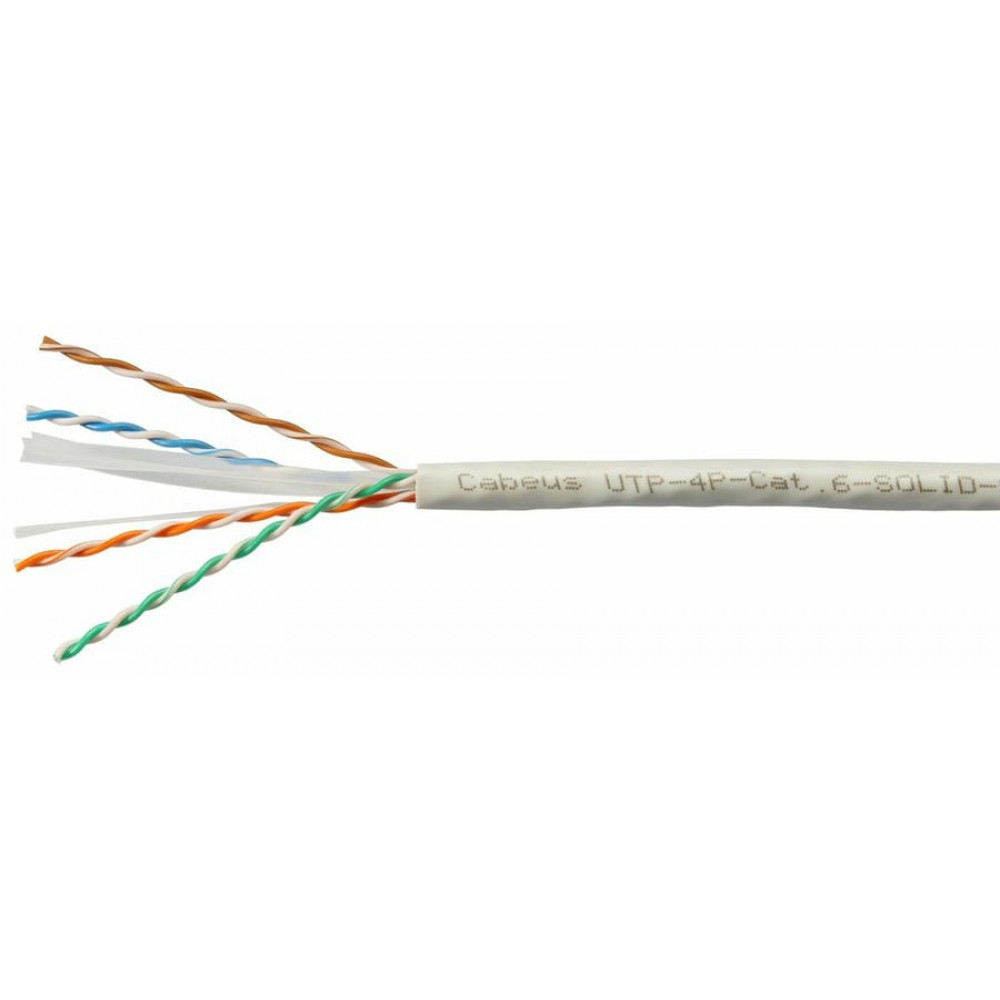 UTP-4P-Cat.6-SOLID-LSZH-WH (11871c-5). Кабель «витая пара» (LAN) для структурированных систем связи. CABEUS