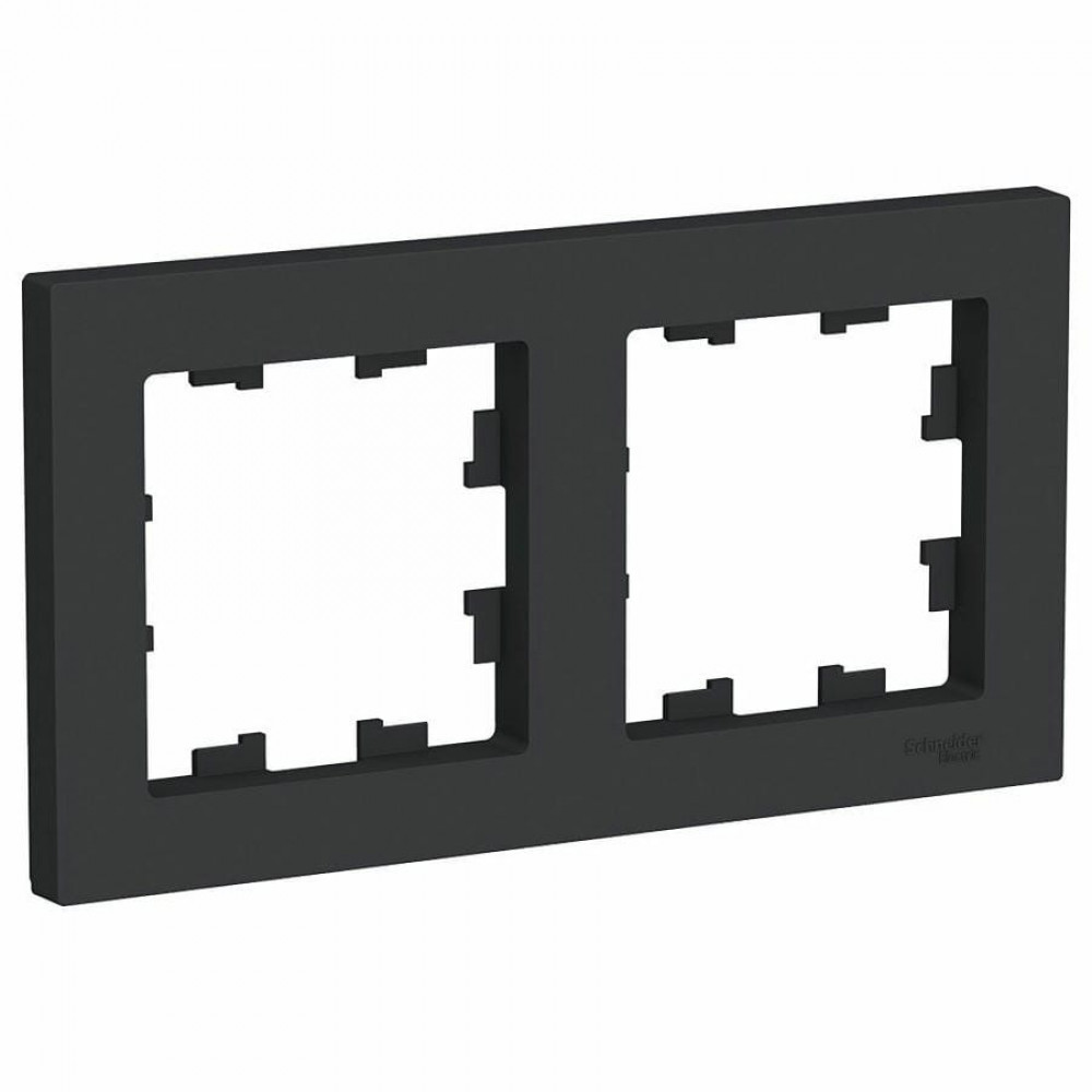 AtlasDesign рамка 2-местная универсальная, карбон (ATN001002). Рамка. Systeme Electric