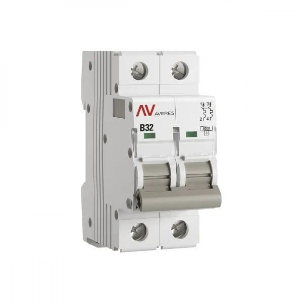 AV-6 2P 32A (B) 6kA AVERES (mcb6-2-32B-av). Автоматический выключатель. EKF