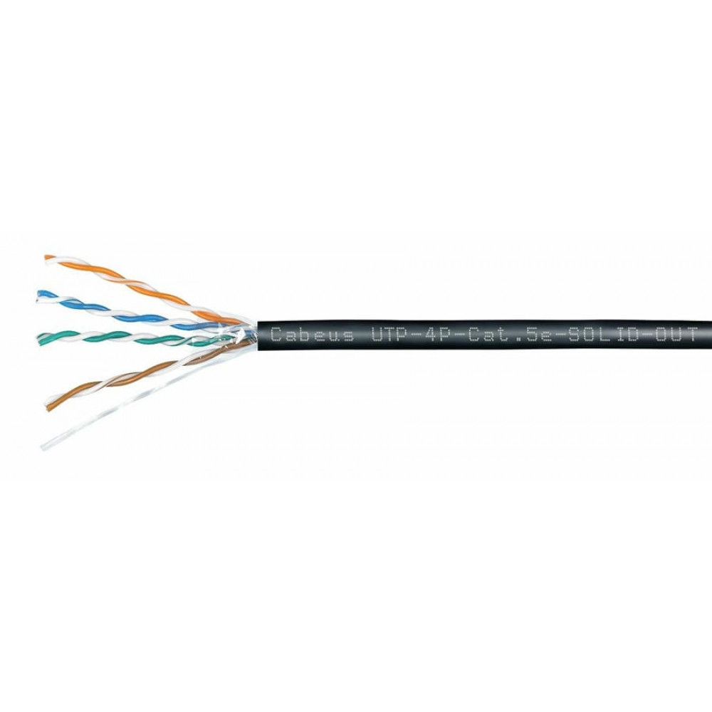 UTP-4P-Cat.5e-SOLID-OUT-LSZH-UV-100 (7172c-5). Кабель «витая пара» (LAN) для структурированных систем связи. CABEUS