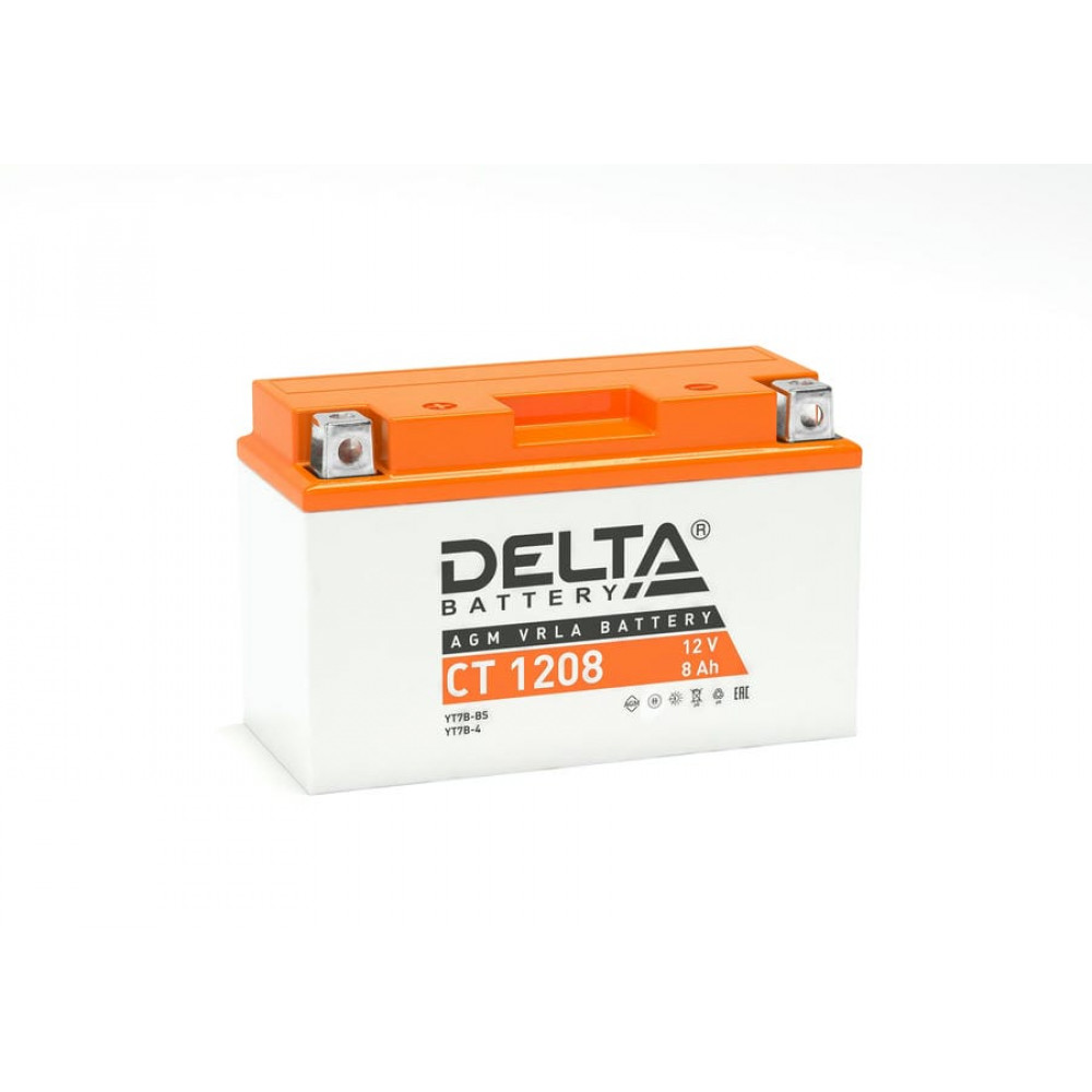 Delta CT 1208. Аккумулятор герметичный свинцово-кислотный стартерный. Delta