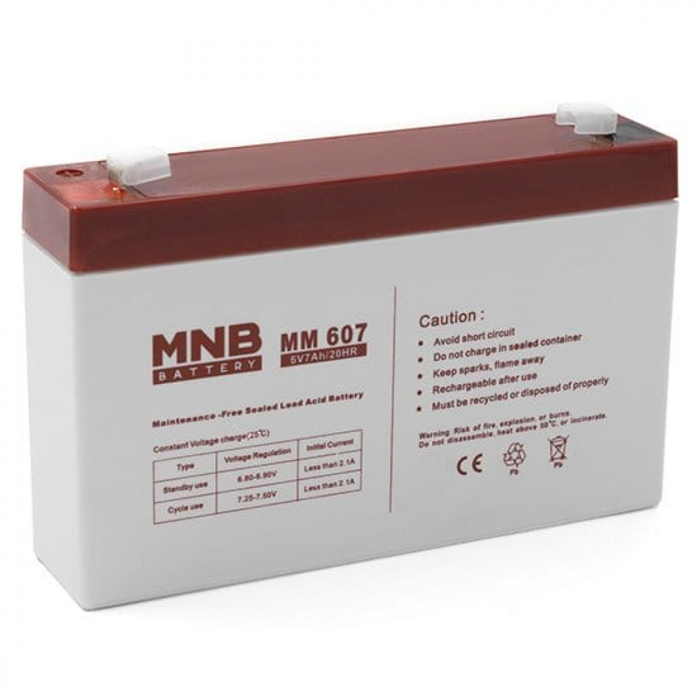 MNB MM 607. Аккумулятор герметичный свинцово-кислотный. MNB Battery