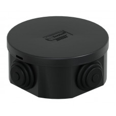 Коробка JBR080 D=80х40, 4 вых., IP44, черная (44005BL-1). Коробка монтажная. Экопласт