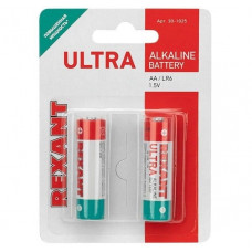 Ультра алкалиновая батарейка AA/LR6 1,5 V 2 шт. блистер REXANT (30-1025). Элемент питания. Rexant