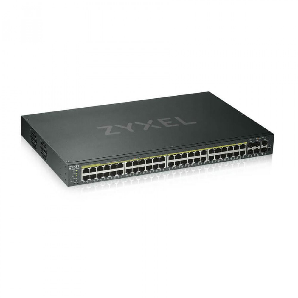GS192048HPV2-EU0101F. Гибридный Smart коммутатор PoE+. ZYXEL